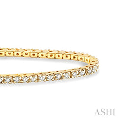 1.00 ctw Square Shape Round Cut Diamond Tennis Bracelet in 14K Yellow Gold