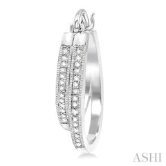 1/10 Ctw Round Cut Diamond Double Row Earrings in Sterling Silver