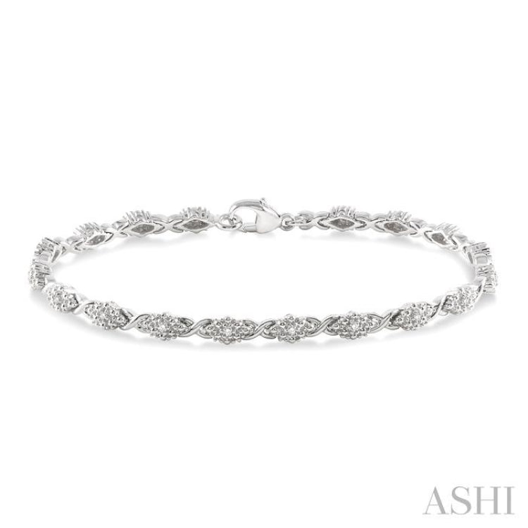 1/6 Ctw Round Cut Diamond Bracelet in Sterling Silver