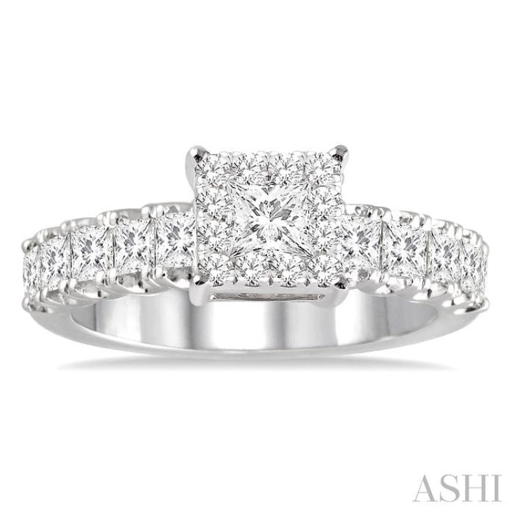 1 Ctw Diamond Lovebright Ring in 14K White Gold