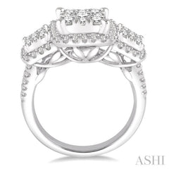 1 3/8 Ctw Diamond Lovebright Ring in 14K White Gold