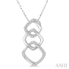 1/6 Ctw Round Cut Diamond Fashion Pendant in 10K White Gold with Chain
