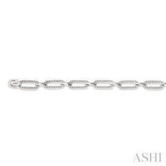 1.00 ctw Round Cut Diamond Paperclip Bracelet in 14K White Gold