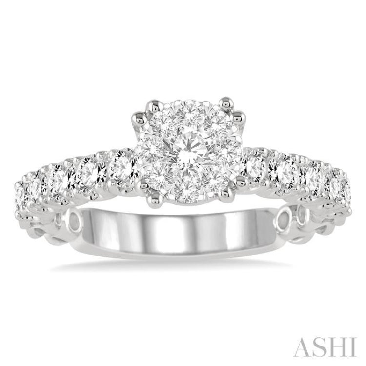 1 Ctw Diamond Lovebright Ring in 14K White Gold