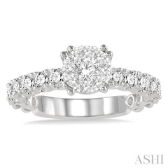 1 Ctw Diamond Lovebright Ring in 14K White Gold