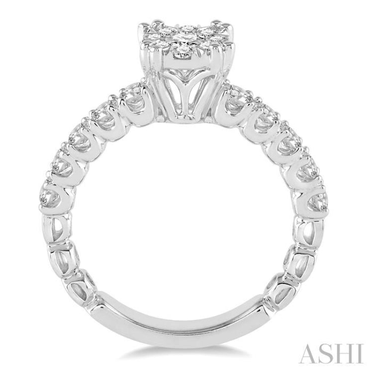 1 Ctw Diamond Lovebright Ring in 14K White Gold