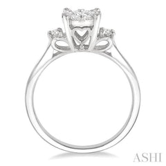 1/2 Ctw Lovebright Round Cut Diamond Engagement Ring in 14K White Gold