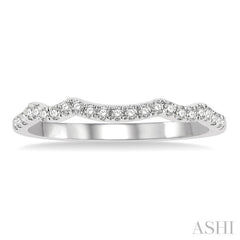 1/6 Ctw Triple Curve Round Cut Diamond Wedding Band in 14K White Gold