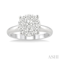 1/2 Ctw Lovebright Round Cut Diamond Ring in 14K White Gold