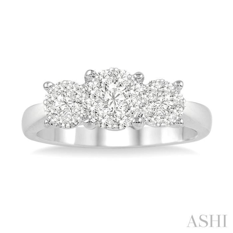 3/4 Ctw Lovebright Round Cut Diamond Ring in 14K White Gold