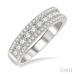 1.00 ctw Channel Round Cut Diamond Wedding Band in 14K White Gold