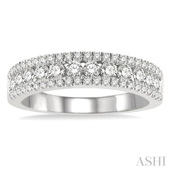 1.00 ctw Channel Round Cut Diamond Wedding Band in 14K White Gold