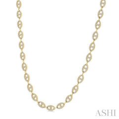 1 1/2 ctw Mariner Link Round Cut Diamond Necklace in 14K Yellow Gold