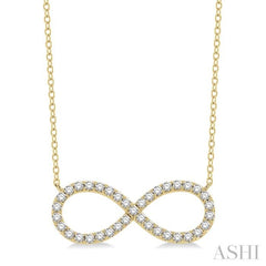 3/4 Ctw Round Cut Diamond Infinity Necklace in 14K Yellow Gold