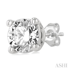 3/4 Ctw Round Cut Diamond Stud Earring in 14K White Gold