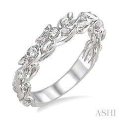 1/6 Ctw Round Cut Diamond Wedding Band in 14K White Gold