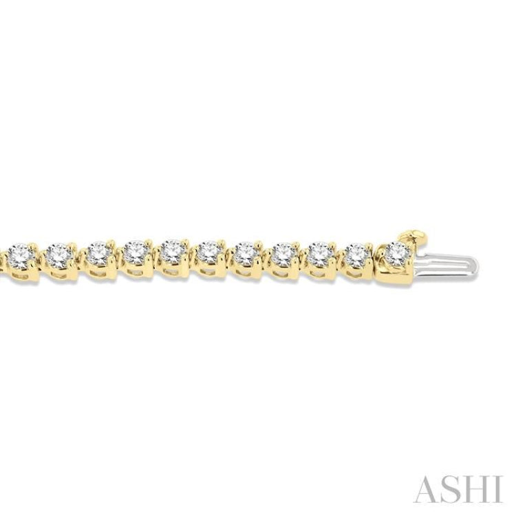 5.00CT RDDM 3 Prong Tennis Bracelet YG 14K-G*