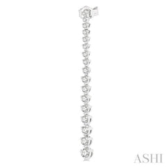 1 Ctw Round Cut Diamond Riviera Drop Earrings in 14K White Gold