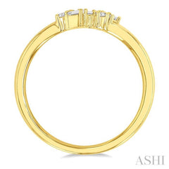 1/8 ctw Scatter Baguette and Round Cut Diamond Petite Fashion Ring in 14K Yellow Gold