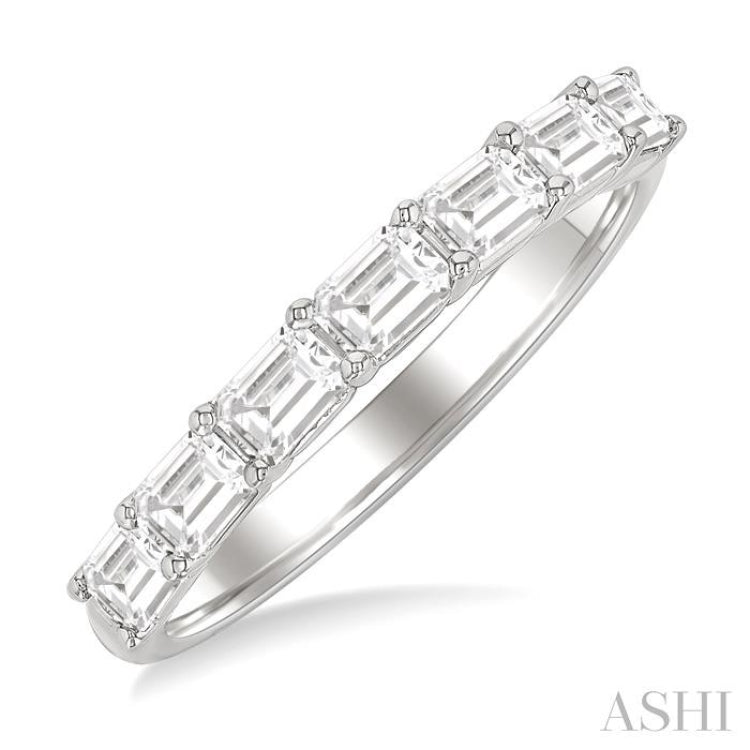 1.00 ctw East-West Emerald Cut Diamond Fashion Ring in 14K White Gold