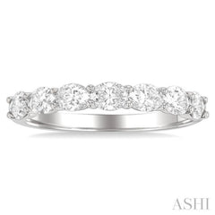 1.00 ctw East-West Oval Cut Diamond Fashion Ring in 14K White Gold