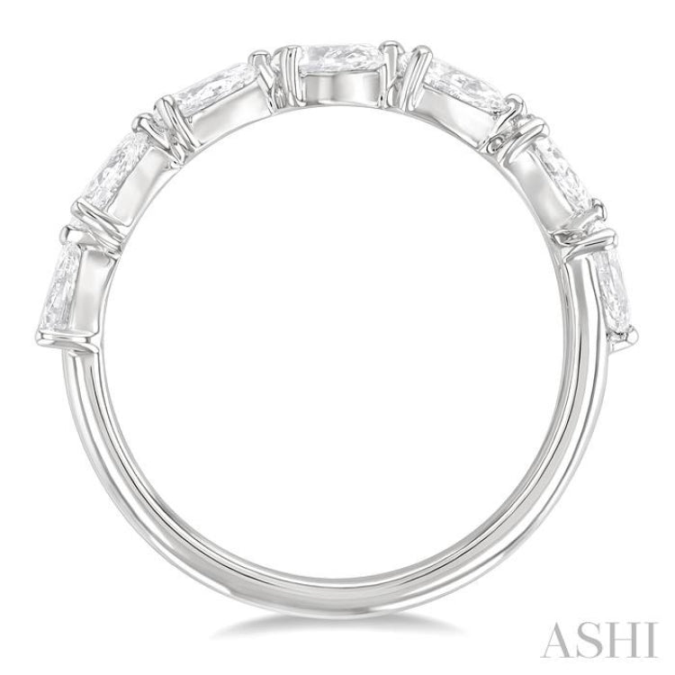 1.00 ctw East-West Pear Shape Diamond Fashion Ring in 14K White Gold