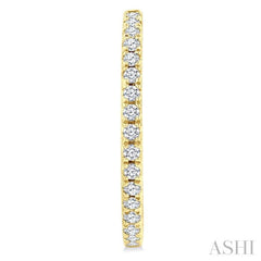 1/3 Ctw French Pave Set Round Cut Diamond Fashion Half Hoop Earrings in 14K Yellow Gold