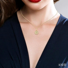 1/4 Ctw Petite Basketball Round Cut Diamond Fashion Pendant With Chain in 10K Yellow Gold