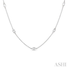 1.00 ctw Emerald Cut Diamond Fashion Necklace in 14K White Gold