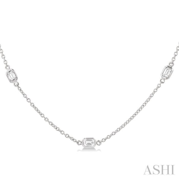 1.00 ctw Emerald Cut Diamond Fashion Necklace in 14K White Gold