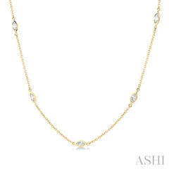 1.00 ctw Marquise Cut Diamond Fashion Necklace in 14K Yellow Gold