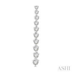 1/2 Ctw Round Cut Diamond Riviera Drop Earrings in 14K White Gold