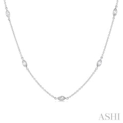 1.00 ctw Marquise Cut Diamond Fashion Necklace in 14K White Gold