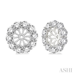 3/4 Ctw Round Cut Diamond Earrings Jacket in 14K White Gold