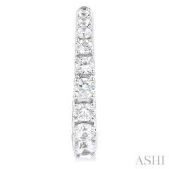 3/4 ctw Graduated Round Cut Diamond Fashion Huggies in 14K White Gold