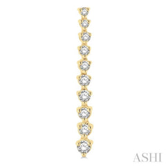 1/2 Ctw Round Cut Diamond Riviera Drop Earrings in 14K Yellow Gold