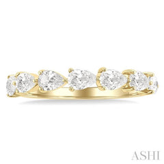 1.00 ctw East-West Pear Shape Diamond Fashion Ring in 14K Yellow Gold