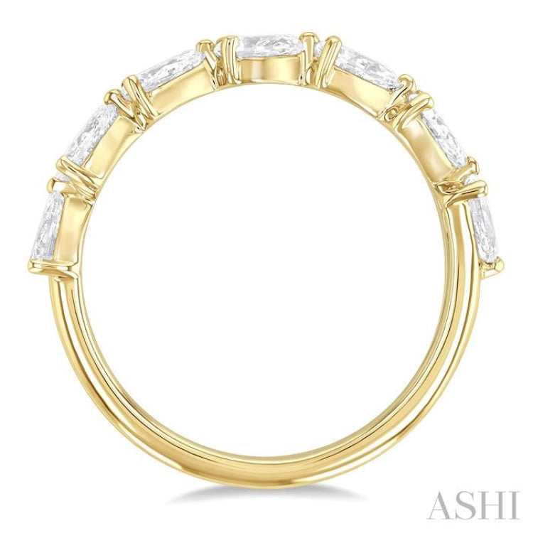 1.00 ctw East-West Pear Shape Diamond Fashion Ring in 14K Yellow Gold