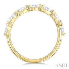 1.00 ctw East-West Pear Shape Diamond Fashion Ring in 14K Yellow Gold