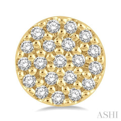 1/8 Ctw Disc Shape Round Cut Diamond Petite Fashion Earring in 10K Yellow Gold