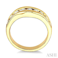 1 Ctw Round Cut Diamond Matching Wedding Band in 14K Yellow Gold