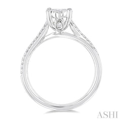 1/2 ctw Round Shape Lovebright Split Criss Cross Round Cut Diamond Engagement Ring in 14K White Gold