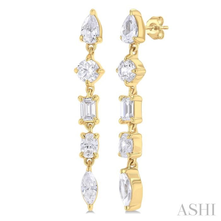 1.00 ctw Mixed Diamond Cut Fashion Earring in 14K Yellow Gold