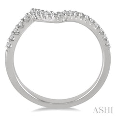 1/5 ctw Chevron Shank Round Cut Diamond Wedding Band in 14K White Gold