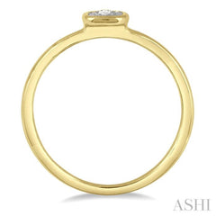 1/50 ctw Square Curve Edge Round Cut Diamond Promise Ring in 10K Yellow Gold