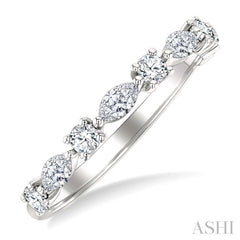 5/8 Ctw Scatter East-West Set Marquise and Round Cut Diamond Fashion Band in 14K White Gold