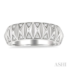 1/10 Ctw Single Cut Diamond Bold Fashion Band in Sterling Silver